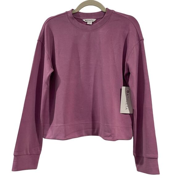NWT Athleta Purple Lilac Seasoft Crewneck Sweatshirt Size M - Picture 4 of 11